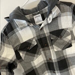 Sonoma Black and White Plaid Shirt